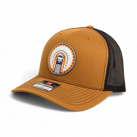 Illinois Fighting Illini Chief Illiniwek 3D Snapback Trucker Hat- Carmel/ Black - Picture 1 of 3